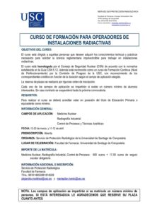 CURSO DE FORMACIÓN PARA OPERADORES DE INSTALACIONES RADIACTIVAS